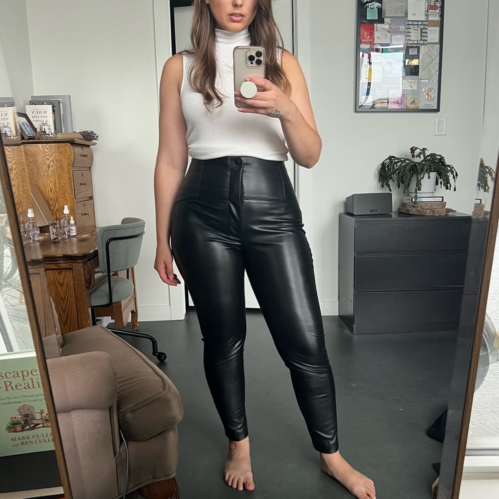 faux leather pants